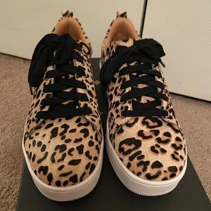 Halogen Haivie leopard hair calf sneakers